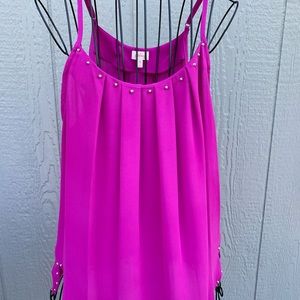 Spaghetti strap fuschia tank